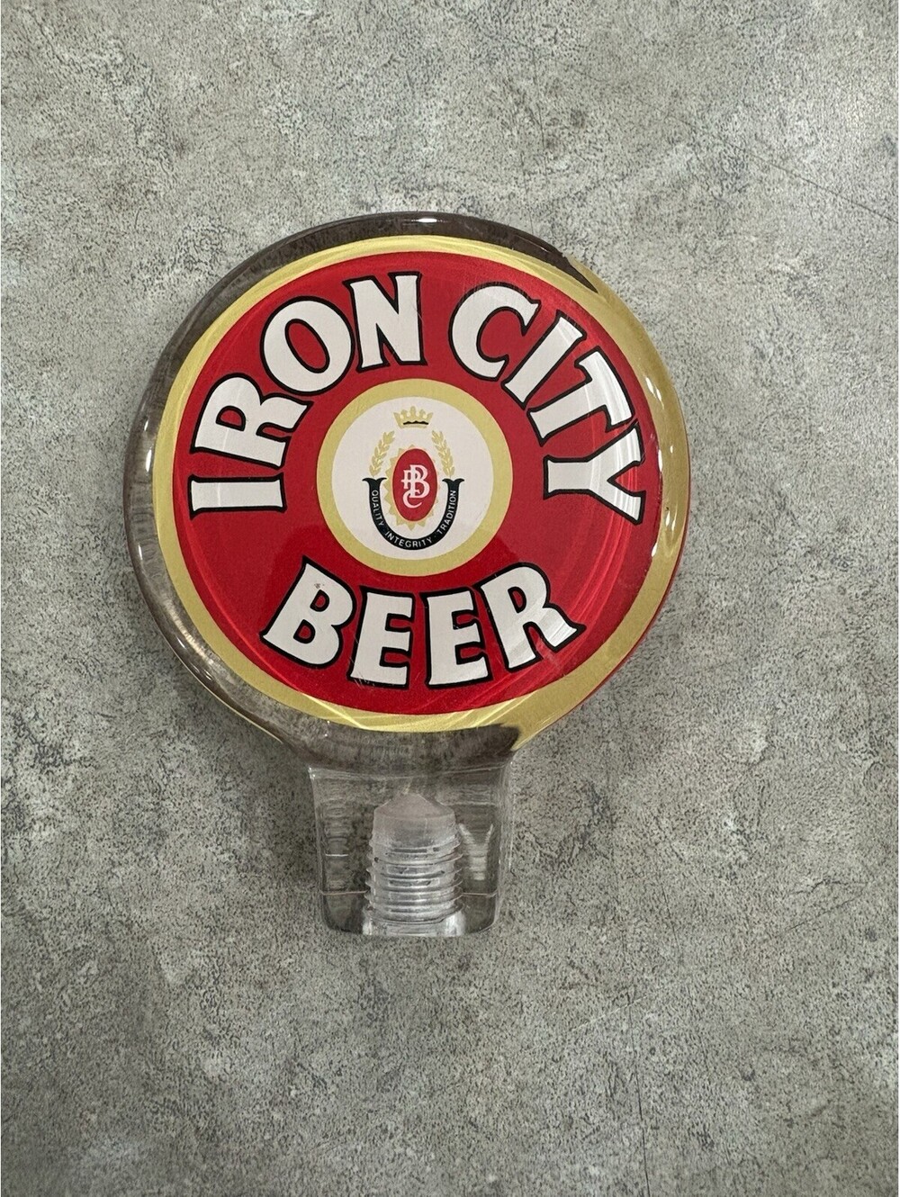 Iron City Beer Tap Handle Knob Topper Round - Breweriana Tap Handle Knob Acrylic